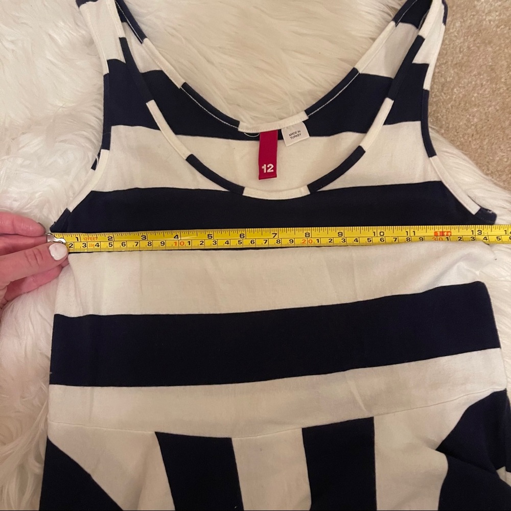 H&M Divided Navy & White Stripe Asymmetric Dress - Picture 4 of 10